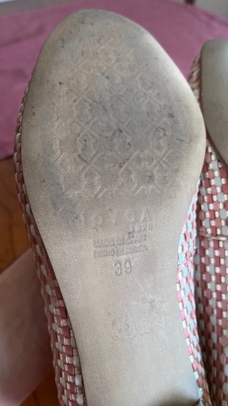 Mocasines Joyca Piel Trenzada Oro y Rosa