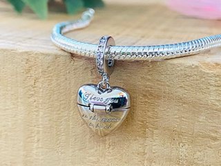 Charm Corazón Boda Anillo - Plata