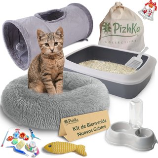 Kit para Gatos: Cama, Cuencos, Arenero y Juguetes