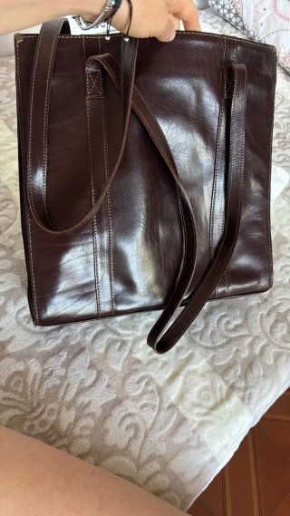 Borsa tote in pelle marrone
