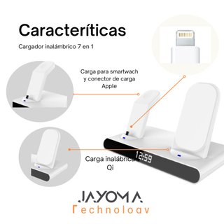 Cargador Inalámbrico 3 en 1 + Reloj Digital