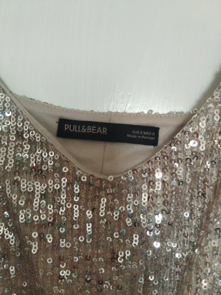 Vestido lentejuelas dorado y plateado