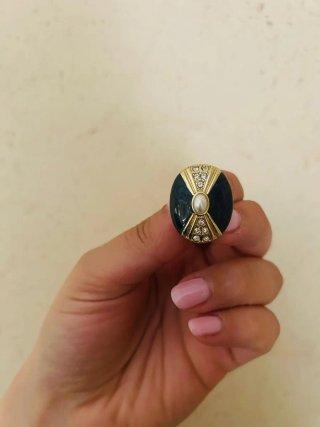 Orecchini Vintage Donna Neri e Oro