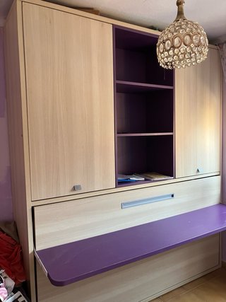 Cama abatible con armario y escritorio