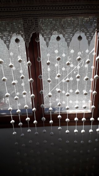 Cortina Corazones Tejida a Crochet