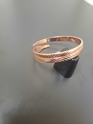 Pulsera Cobre Diseño Pluma Ave Nueva