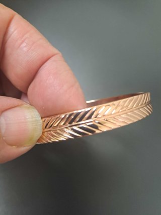 Pulsera Cobre Diseño Pluma Ave Nueva