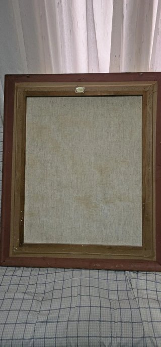 Cuadro antiguo batalla naval firmado