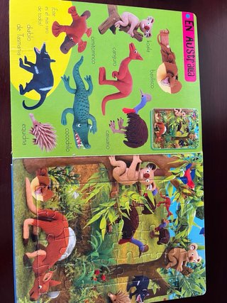 Libro Puzzle Animales Todolibro 5 Puzzles