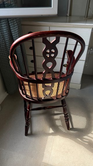 Confezione di 2 sedie vintage in rattan e legno