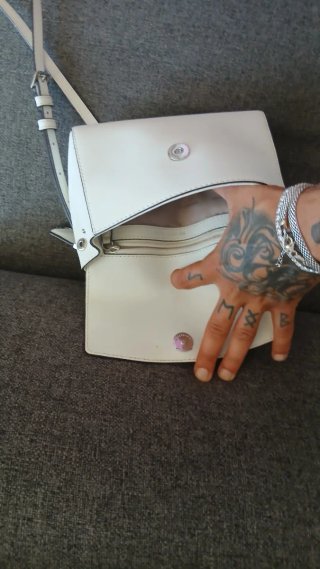 Borsa Michael Kors bianca e argento