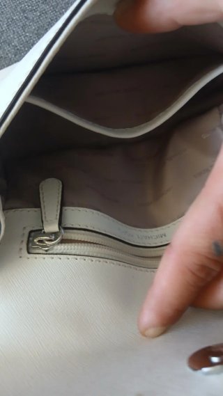 Borsa Michael Kors bianca e argento