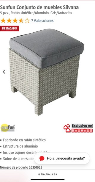 Conjunto Muebles Jardín Ratán Sintético y Cristal
