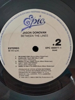 Vinilo LP Jason Donovan Between The Lines