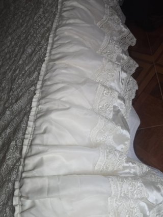 Colcha de cama 135 encaje color crema