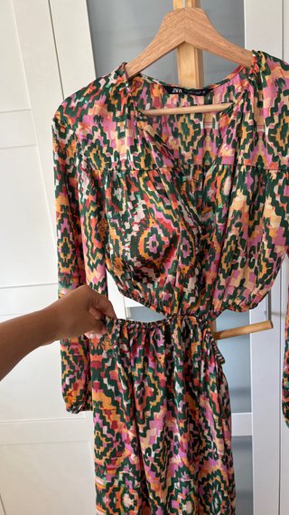Vestido Zara largo estampado aberturas