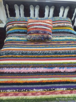 Colcha Matrimonio Tejida a Mano pieza unica artesa