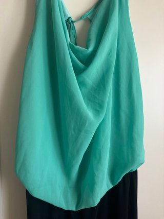 Mono negro y turquesa de pierna ancha