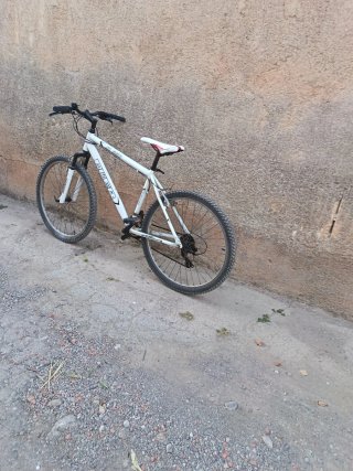Bicicleta de montaña blanca