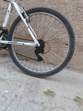 Bicicleta de montaña blanca