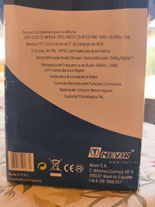 Reproductor DVD Portátil Nevir