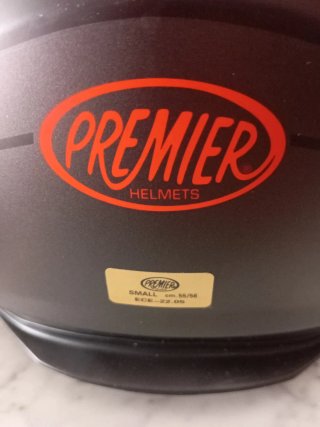 Casco Moto Modular Premier Negro Mate/Rojo Talla S