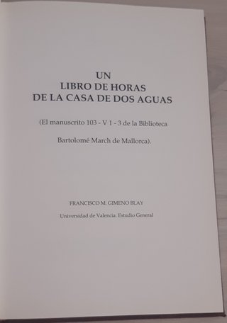 LIBRO DE HORAS DEL MARQUÉS DE DOS AGUAS