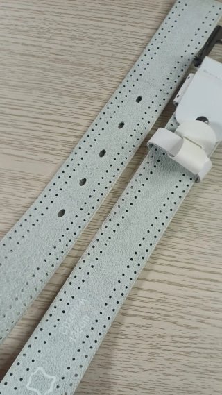 Cinturón Cuero Blanco Hombre 135cm