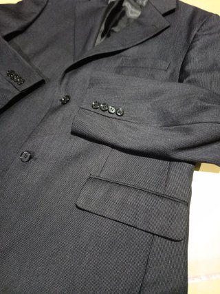 Traje de caballero negro/ralla diplomatica T-56