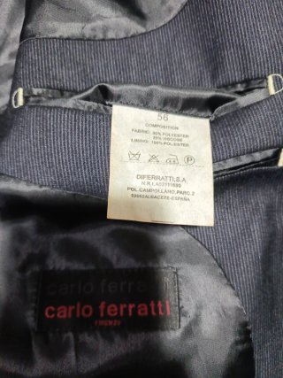 Traje de caballero negro/ralla diplomatica T-56