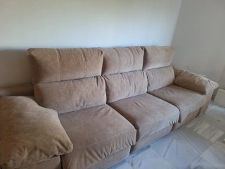 Sofá y sillón individual beige