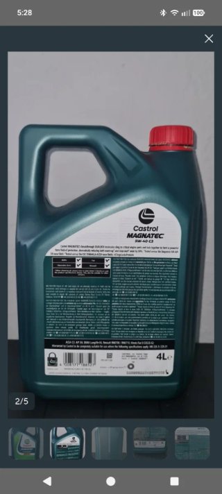 Castrol Magnatec 5W40 C3 4L nuevo y precintado.