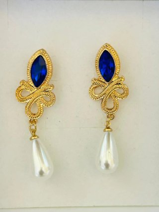Orecchini donna barocco blu e oro