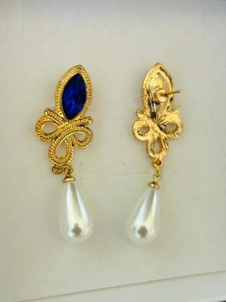 Orecchini donna barocco blu e oro