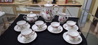 Juego de té porcelana rosas