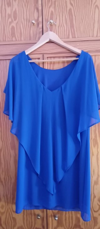Vestido fiesta corto azul eléctrico