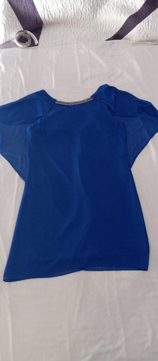 Vestido fiesta corto azul eléctrico