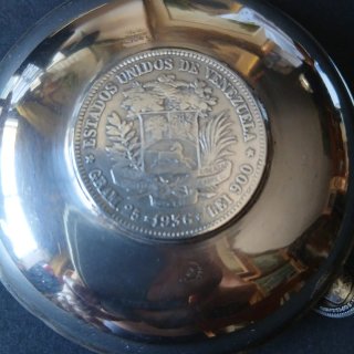 Cenicero de Plata de ley 925 SIMON BOLIVAR