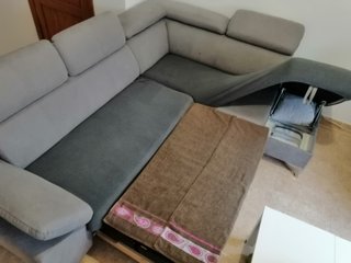 Sofá Cama Gris Tela
