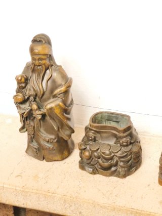 Figura antigua sabio de Buda cobre bronce 15 cm