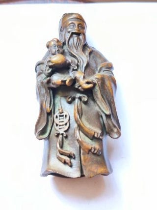 Figura antigua sabio de Buda cobre bronce 15 cm