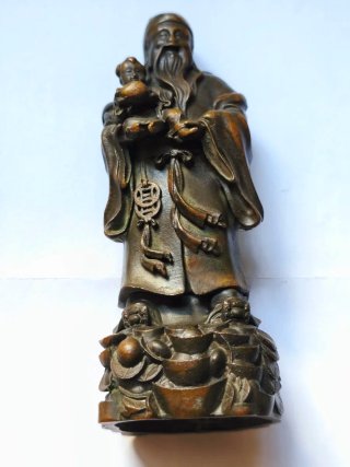 Figura antigua sabio de Buda cobre bronce 15 cm
