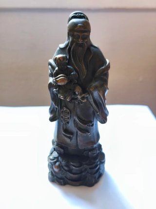 Figura antigua sabio de Buda cobre bronce 15 cm