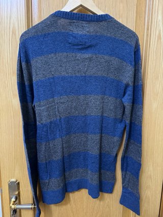 Jersey Hollister Rayas Azul y Gris Talla M
