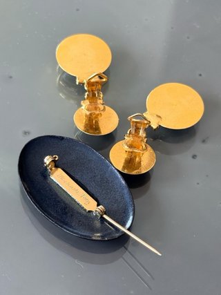 Set Parure Vintage Michaela Frey Oro Nero