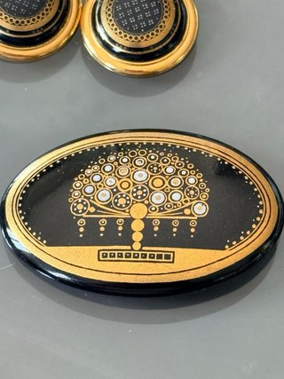 Set Parure Vintage Michaela Frey Oro Nero