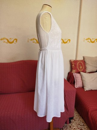 Vestido blanco étnico bordado Talla 38