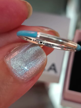 Anillo Pandora Corazón Turquesa T.56