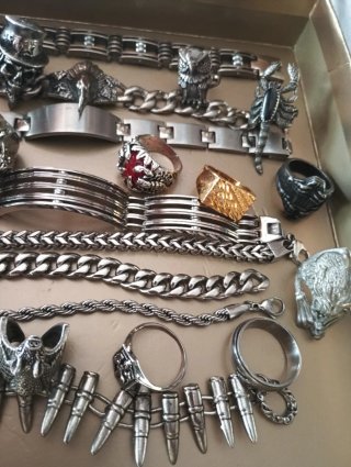 Lote Acero Pulseras y Anillos
