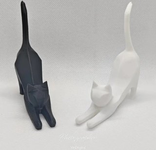 Soporte Anillos Gato Negro y Blanco
